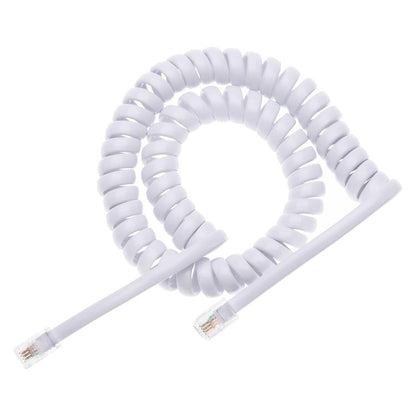 4 Core Male to Male RJ11 Spring Style Telephone Extension Coil Cable Cord Cable, Stretch Length: 2m(White) by buy2fix