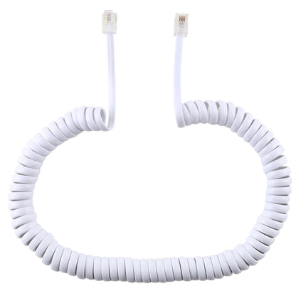 4 Core Male to Male RJ11 Spring Style Telephone Extension Coil Cable Cord Cable, Stretch Length: 2m(White) by buy2fix