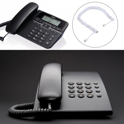 4 Core Male to Male RJ11 Spring Style Telephone Extension Coil Cable Cord Cable, Stretch Length: 2m(White) by buy2fix