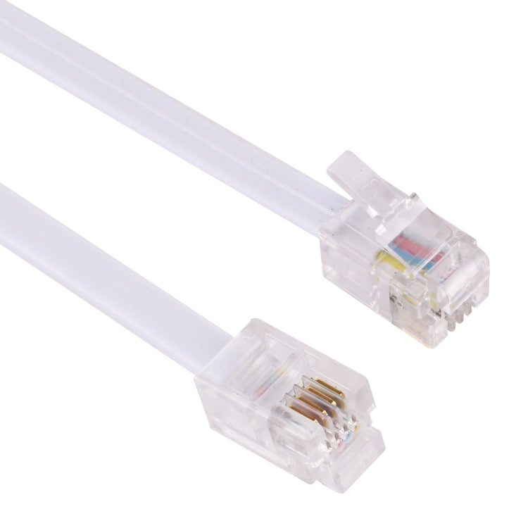 4 Core Male to Male RJ11 Spring Style Telephone Extension Coil Cable Cord Cable, Stretch Length: 3m(White) by buy2fix