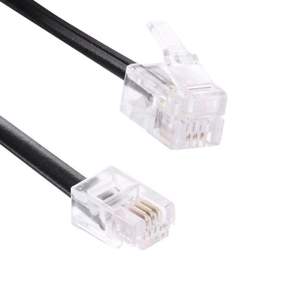 4 Core Male to Male RJ11 Spring Style Telephone Extension Coil Cable Cord Cable, Stretch Length: 5m (Black) - Telephone Cable by buy2fix | Online Shopping UK | buy2fix