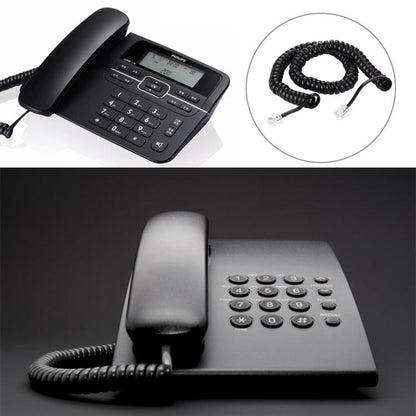 4 Core Male to Male RJ11 Spring Style Telephone Extension Coil Cable Cord Cable, Stretch Length: 5m (Black) - Telephone Cable by buy2fix | Online Shopping UK | buy2fix