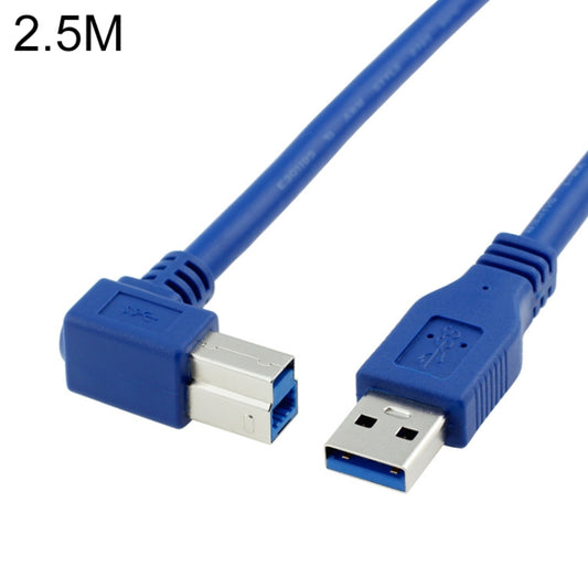 USB 3.0 A Male to Right 90 Degrees Angle USB 3.0 Type-B Male High Speed Printer Cable, Cable Length: 2.5m - USB 3.0 by buy2fix | Online Shopping UK | buy2fix