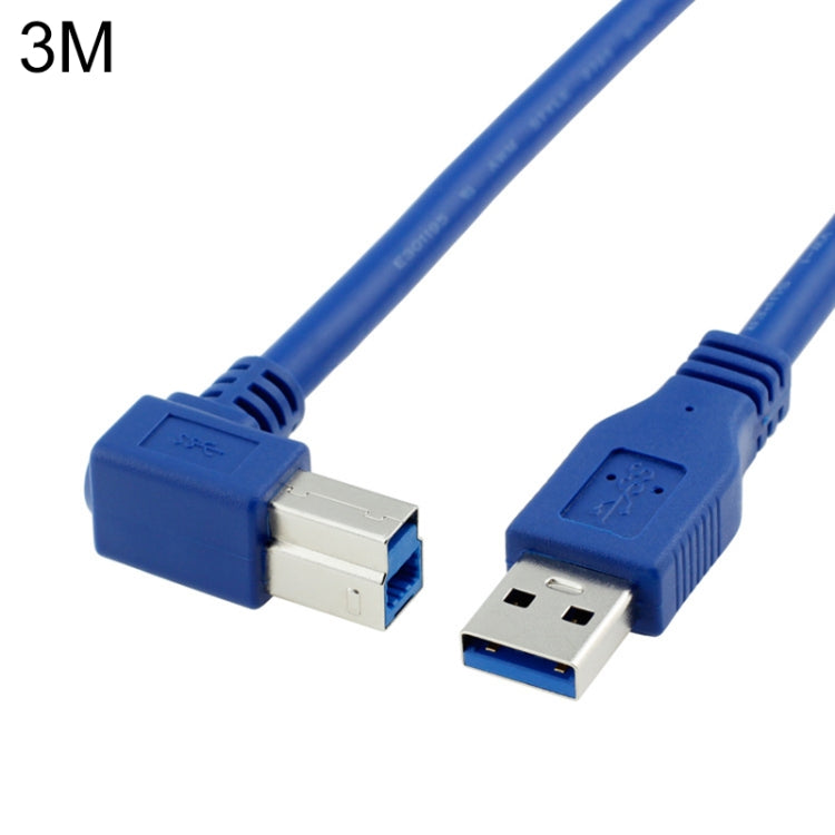 USB 3.0 A Male to Right 90 Degrees Angle USB 3.0 Type-B Male High Speed Printer Cable, Cable Length: 3m - USB 3.0 by buy2fix | Online Shopping UK | buy2fix