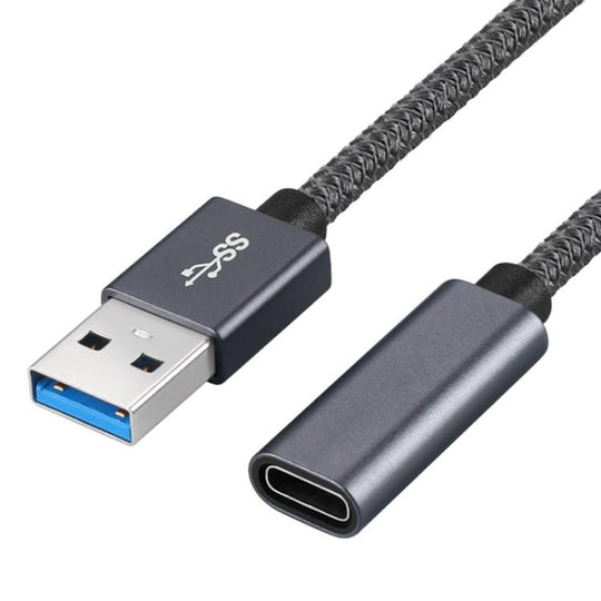 15cm USB 3.0 Male to USB-C / Type-C Female Extension Cable (Grey)