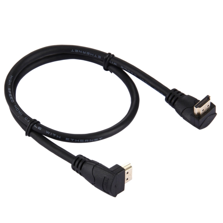 60cm 4K x 2K HDMI 2.0 Version High Speed 270 Degree Right Angle HDMI Male to 270 Degree Right Angle HDMI Male Cable with Ethernet(Black) - Cable by buy2fix | Online Shopping UK | buy2fix