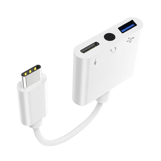 3 in 1 USB-C / Type-C Male to Type-C + USB + 3.5mm Female OTG Adapter - Converter & Adapter by buy2fix | Online Shopping UK | buy2fix