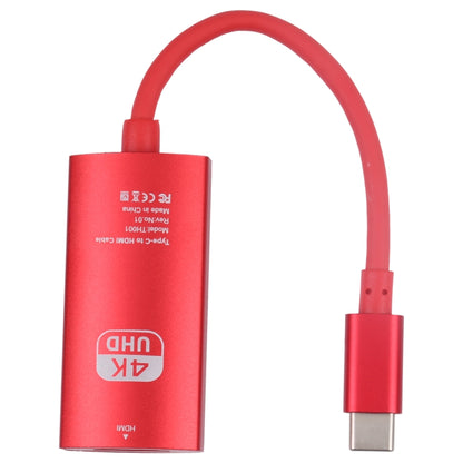 TH001 USB-C / Type-C Male to HDTV Female 4K UHD Adapter(Red) - Converter & Adapter by buy2fix | Online Shopping UK | buy2fix