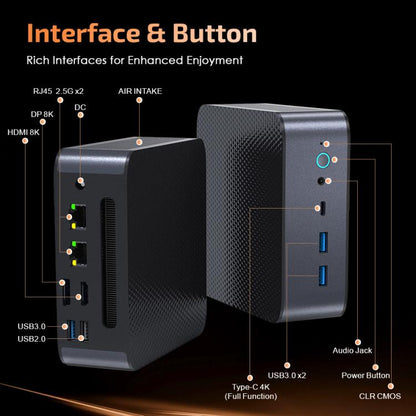 GXMO H90 Pro Windows 11 Mini PC, AMD Ryzen 7 8745HS Octa Core Processor, AU Plug - Windows Mini PCs by GXMO | Online Shopping UK | buy2fix