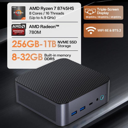 GXMO H90 Pro Windows 11 Mini PC, AMD Ryzen 7 8745HS Octa Core Processor, US Plug - Windows Mini PCs by GXMO | Online Shopping UK | buy2fix