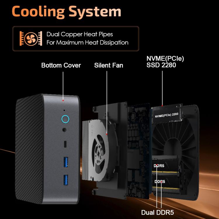 GXMO H90 Pro Windows 11 Mini PC, AMD Ryzen 7 8745HS Octa Core Processor, AU Plug - Windows Mini PCs by GXMO | Online Shopping UK | buy2fix