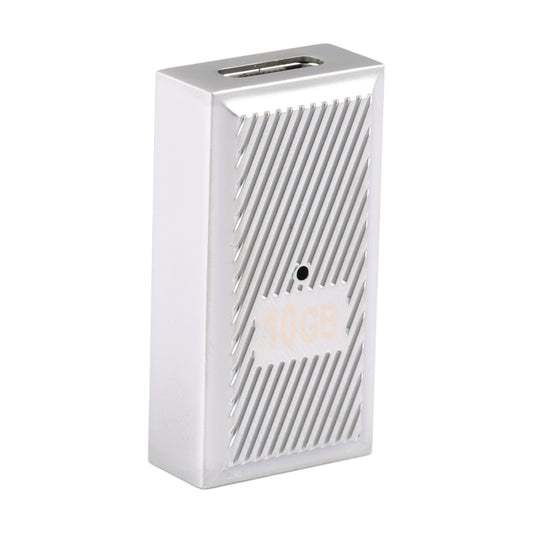 USB Female to USB-C / Type-C Female 10 Gbps Straight Charging Adapter (Silver) by buy2fix