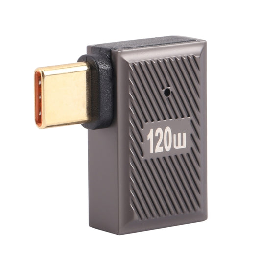 USB-C / Type-C Male to USB Female 10 Gbps 90 Degree Side Bend Charging Adapter (Gun Metal) by buy2fix