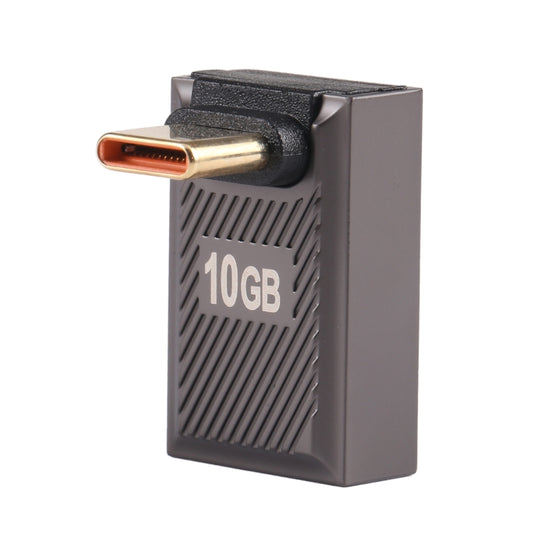 USB-C / Type-C Male to USB Female 10 Gbps 90 Degree Front Bend Charging Adapter (Gun Metal) by buy2fix