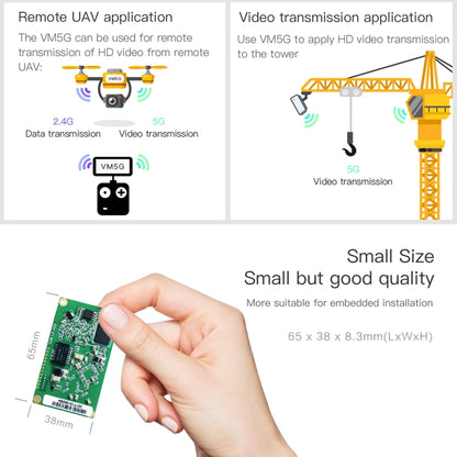 VM5G 1200Mbps 2.4GHz & 5GHz Dual Band WiFi Module with 4 Antennas, Support IP Layer / MAC Layer Transparent Transmission, Applied to Repeater / Bridge & AP & Remote Video Transmission by buy2fix