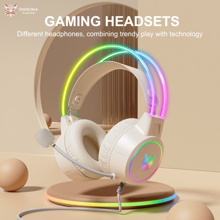 ONIKUMA X15 Pro Symphony Wired Gaming Headphone with Microphone(Beige) - Multimedia Headset by ONIKUMA | Online Shopping UK | buy2fix