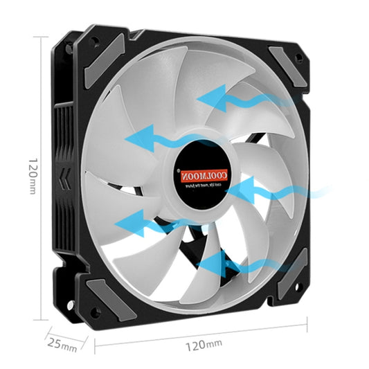 COOLMOON 12 Single Color RGB Light Remote Control Radiator Computer Case Cooler (Black) by COOLMOON