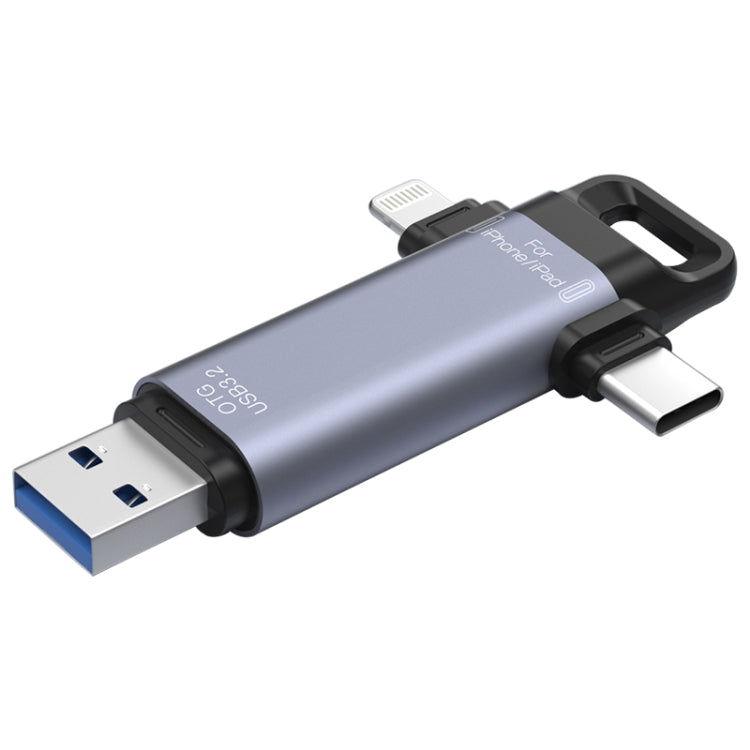 NK-951 3 in 1 USB3.2 to Type-C and 8 Pin Solid State USB Flash Drive with OTG Function - U Disk & Card Reader by buy2fix | Online Shopping UK | buy2fix