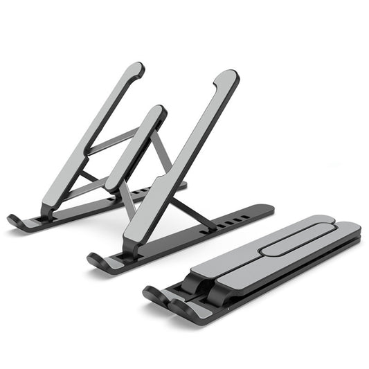 Laptop Stand Desktop Raise Bracket Cooling Base Lifting Holder Foldable (Black) by buy2fix