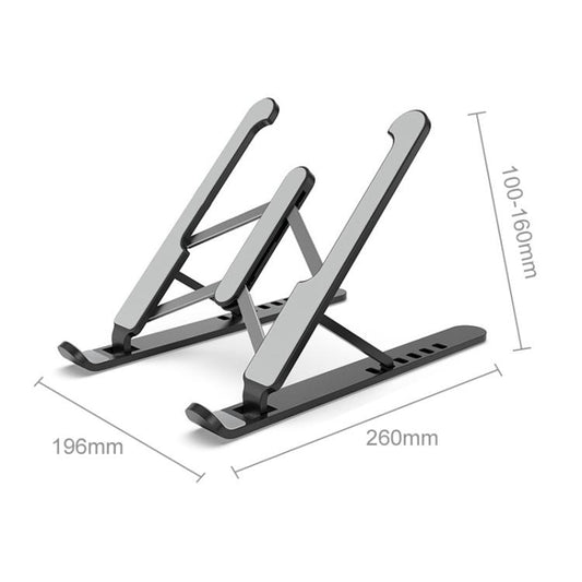 Laptop Stand Desktop Raise Bracket Cooling Base Lifting Holder Foldable (Black) by buy2fix
