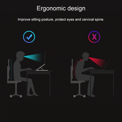 Laptop Stand Desktop Raise Bracket Cooling Base Lifting Holder Foldable (Black) by buy2fix