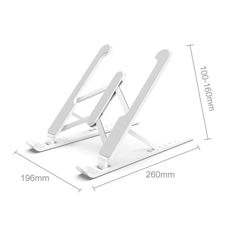 Laptop Stand Desktop Raise Bracket Cooling Base Lifting Holder Foldable (White) by buy2fix