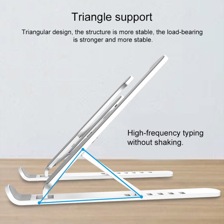 Laptop Stand Desktop Raise Bracket Cooling Base Lifting Holder Foldable (White) by buy2fix