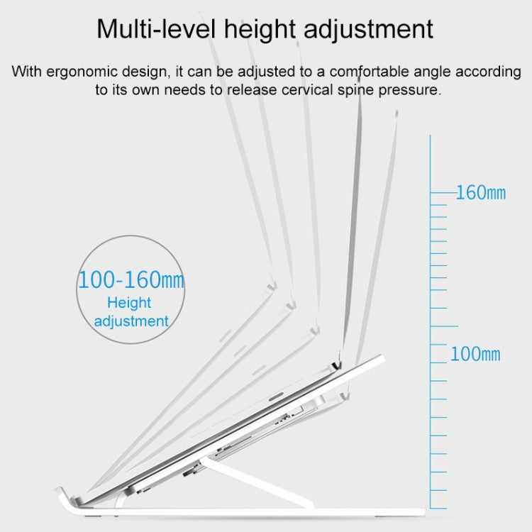 Laptop Stand Desktop Raise Bracket Cooling Base Lifting Holder Foldable (White) by buy2fix