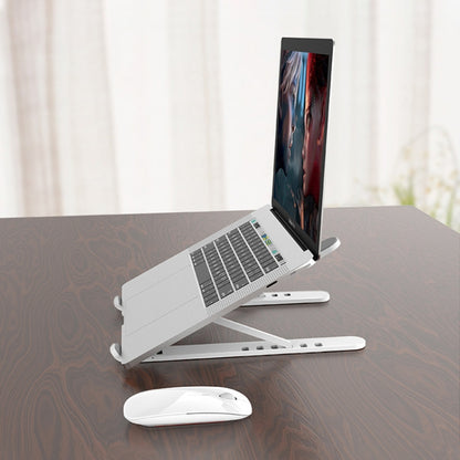 Laptop Stand Desktop Raise Bracket Cooling Base Lifting Holder Foldable (White) by buy2fix