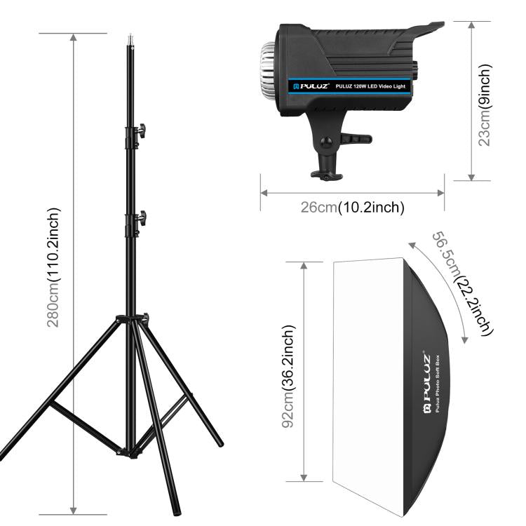 PULUZ 120W Photo Studio Strobe Flash Light Kit with Softbox Reflector & Tripod(US Plug) by PULUZ