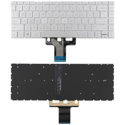 For HP Pavilion X360 14S-DK 14S-DP 14S-DQ 14S-CR 14s-CF 14-CE 14-CF 14S-DF/DK 14-CK 14-CD 14-CM 14S-DR 14S-fr US Version Keyboard with Backlight (Silver) - Replacement Keyboards by buy2fix | Online Shopping UK | buy2fix