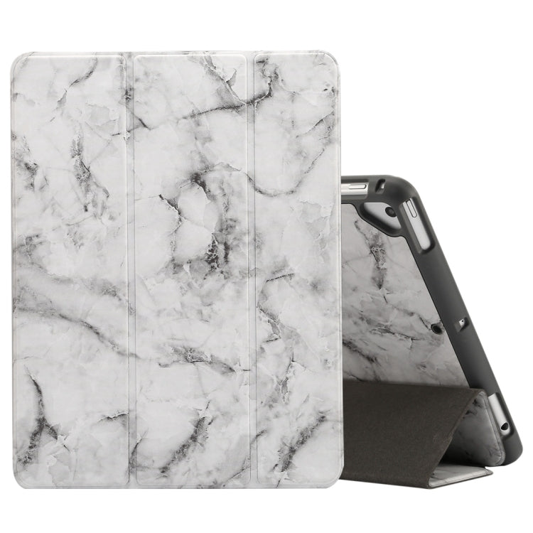 Marble Texture Pattern Horizontal Flip Case for iPad 9.7 (2018) , with Three-folding Holder & Pen Slots(Black) - iPad 9.7 (2018) & (2017) Cases by buy2fix | Online Shopping UK | buy2fix