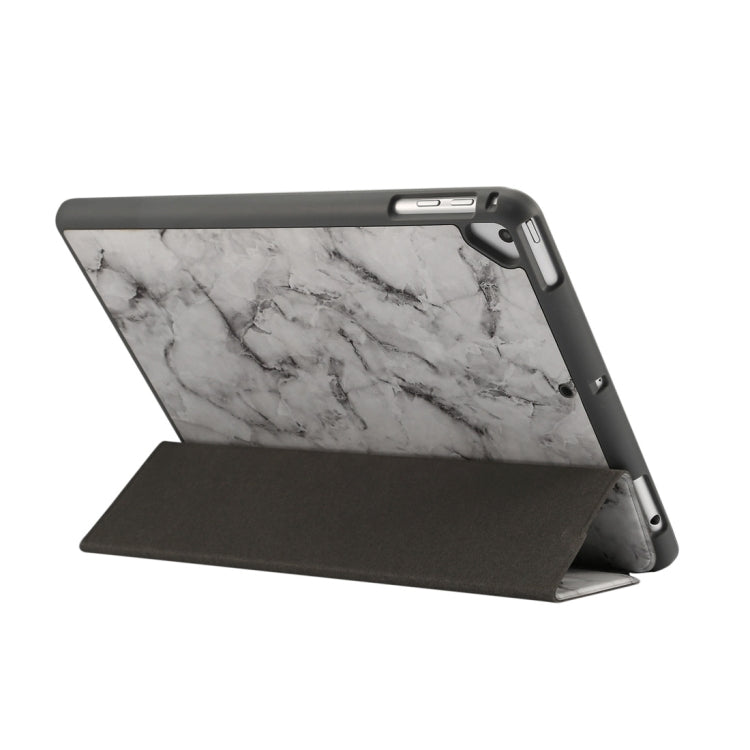 Marble Texture Pattern Horizontal Flip Case for iPad 9.7 (2018) , with Three-folding Holder & Pen Slots(Black) - iPad 9.7 (2018) & (2017) Cases by buy2fix | Online Shopping UK | buy2fix