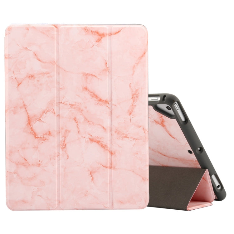 Marble Texture Pattern Horizontal Flip Case for iPad 9.7 (2018) , with Three-folding Holder & Pen Slots(Pink) - iPad 9.7 (2018) & (2017) Cases by buy2fix | Online Shopping UK | buy2fix