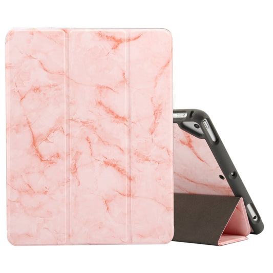Marble Texture Pattern Horizontal Flip Case for iPad 9.7 (2018) , with Three-folding Holder & Pen Slots(Pink) - iPad 9.7 (2018) & (2017) Cases by buy2fix | Online Shopping UK | buy2fix