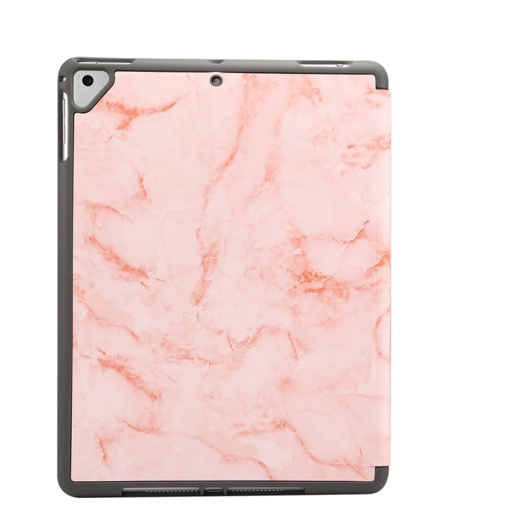 Marble Texture Pattern Horizontal Flip Case for iPad 9.7 (2018) , with Three-folding Holder & Pen Slots(Pink) - iPad 9.7 (2018) & (2017) Cases by buy2fix | Online Shopping UK | buy2fix