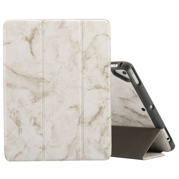 Marble Texture Pattern Horizontal Flip Case for iPad 9.7 (2018) , with Three-folding Holder & Pen Slots(Grey) - iPad 9.7 (2018) & (2017) Cases by buy2fix | Online Shopping UK | buy2fix