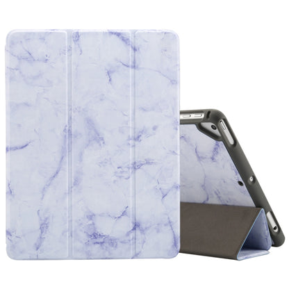 Marble Texture Pattern Horizontal Flip Case for iPad 9.7 (2018) , with Three-folding Holder & Pen Slots(Purple) - iPad 9.7 (2018) & (2017) Cases by buy2fix | Online Shopping UK | buy2fix