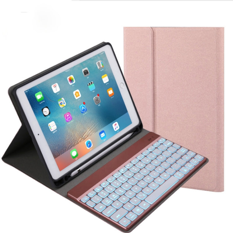508A Detachable Bluetooth Keyboard + Horizontal Flip Leather Tablet Case with Holder & Colorful Backlight for iPad Pro 9.7 inch, iPad Air, iPad Air 2, iPad 9.7 inch (2017), iPad 9.7 inch (2018)(Champagne Gold) by buy2fix