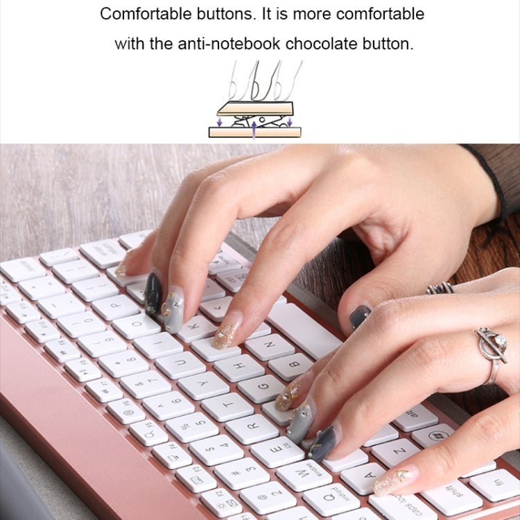 508A Detachable Bluetooth Keyboard + Horizontal Flip Leather Tablet Case with Holder & Colorful Backlight for iPad Pro 9.7 inch, iPad Air, iPad Air 2, iPad 9.7 inch (2017), iPad 9.7 inch (2018)(Champagne Gold) by buy2fix