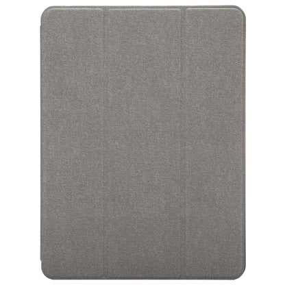Cloth Texture Pattern Case for iPad 9.7 (2018) & iPad 9.7 inch (2017), with Three-folding Holder & Pen Slots(Grey) - iPad 9.7 (2018) & (2017) Cases by buy2fix | Online Shopping UK | buy2fix