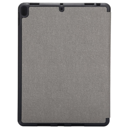 Cloth Texture Pattern Case for iPad 9.7 (2018) & iPad 9.7 inch (2017), with Three-folding Holder & Pen Slots(Grey) - iPad 9.7 (2018) & (2017) Cases by buy2fix | Online Shopping UK | buy2fix