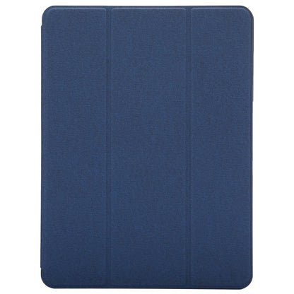 Cloth Texture Pattern Case for iPad 9.7 (2018) & iPad 9.7 inch (2017), with Three-folding Holder & Pen Slots(Blue) - iPad 9.7 (2018) & (2017) Cases by buy2fix | Online Shopping UK | buy2fix