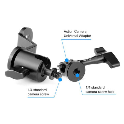 PULUZ Motorcycle Rearview Mirror Aluminum Alloy Action Camera Holder Mount (Black) - Holder by PULUZ | Online Shopping UK | buy2fix