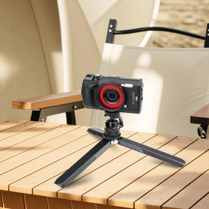 PULUZ Multifunctional Aluminum Alloy Mini Ball Head Tripod Mount Adapter, Cold Shoe & 1/4 Screw Dual-Use (Black) - Tripod Heads by PULUZ | Online Shopping UK | buy2fix