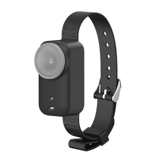 For DJI Osmo Nano PULUZ Body Silicone Expansion Wrist Strap Cover Pet Collar Mount (Black)