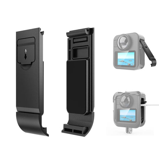For GoPro MAX2 PULUZ ABS Battery Side Interface Cover (Black)