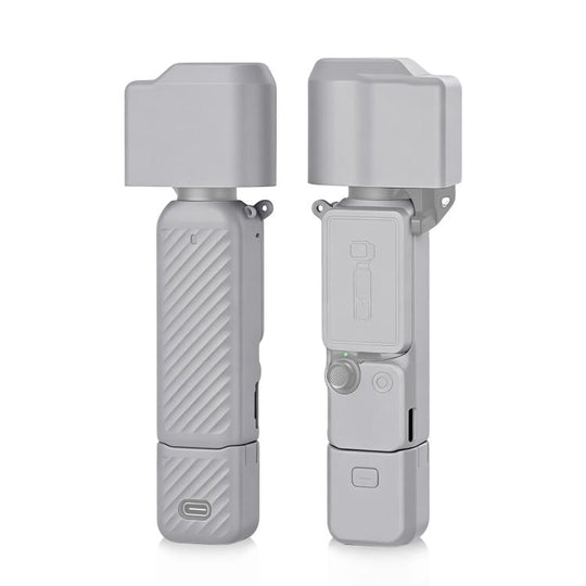 For DJI OSMO Pocket 4 PULUZ 4 in 1 Body Lens Handle Screen Silicone TPU Cover (Grey)