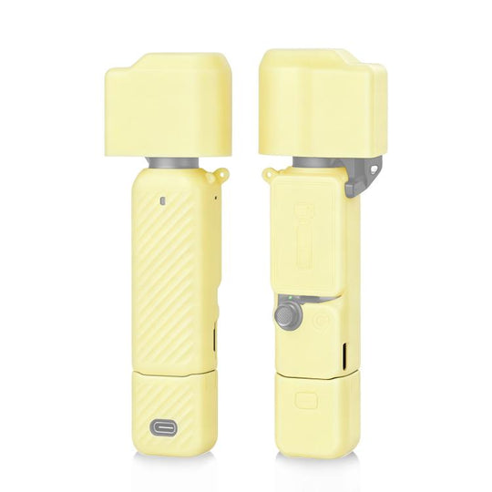 For DJI OSMO Pocket 4 PULUZ 4 in 1 Body Lens Handle Screen Silicone TPU Cover (Yellow)