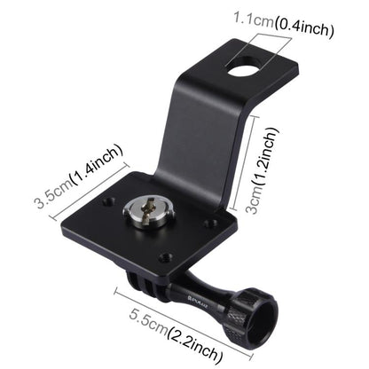 PULUZ Aluminum Alloy Motorcycle Fixed Holder Mount with Tripod Adapter & Screw for GoPro, Insta360, DJI and Other Action Cameras(Black) by PULUZ